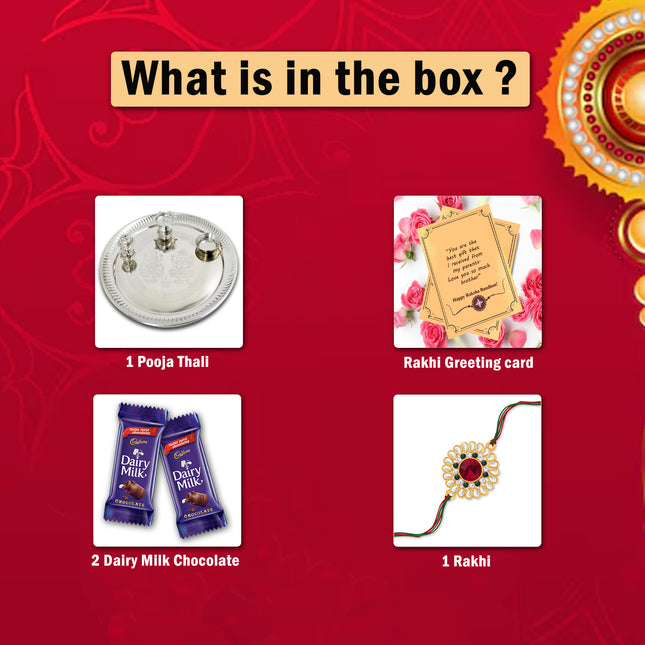 Shiny rakhi with crystal accents,Rakhi with royal embellishments,Creative rakhi with mixed materials,Designer rakhi for bhaiya