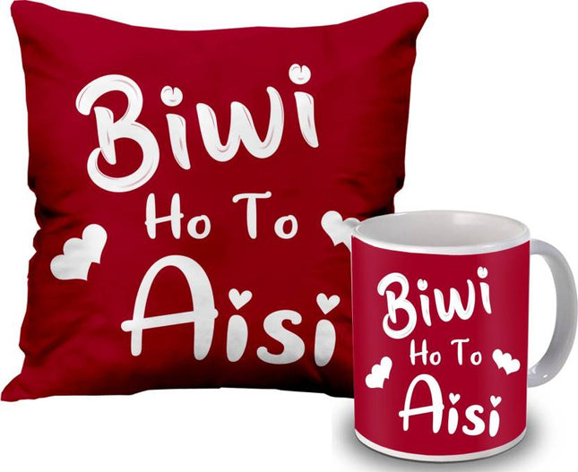 Valentine gift set featuring premium chocolates, a romantic printed mug, rose and a soft heart cushion – perfect for expressing love to your partner.