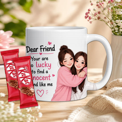 friend cup, best friend mug, bestie mug, coffee mug gift for friend, chocolate gift for friend, friendship chocolate gift, mug and chocolate combo, coffee mug with chocolate, friendship day chocolate combo, friendship day gift box, friendship gift pack, friendship day surprise gift, friendship day present, cute friendship gift, friendship celebration gift, gift for male friend, gift for female friend, gift for bestie, gift for best friend girl, gift for best friend boy, friendship day return gift