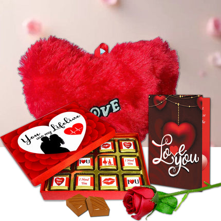 Love Gift Set for Girlfriend & Wife | Romantic Chocolate Gift for Loved One | Valentine’s Day Surprise Hamper with Sweet Treats & Heartfelt Love