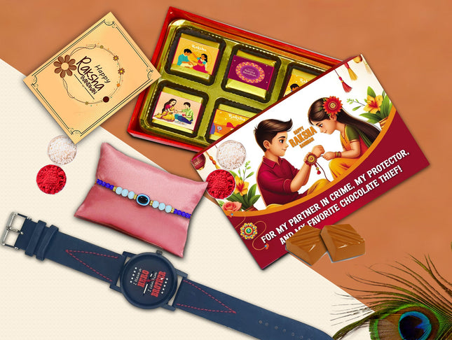 Rakhi With Chocolate For Brother – Raksha Bandhan Gift Brother, Rakhi Set Brother, Rakhi Gift Hamper For Brother