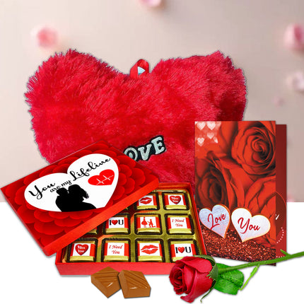 Love Gift Set for Girlfriend & Wife | Romantic Chocolate Gift for Loved One | Valentine’s Day Surprise Hamper with Sweet Treats & Heartfelt Love