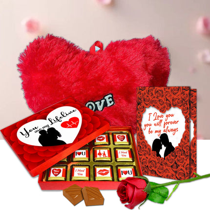 Love Gift Set for Girlfriend & Wife | Romantic Chocolate Gift for Loved One | Valentine’s Day Surprise Hamper with Sweet Treats & Heartfelt Love