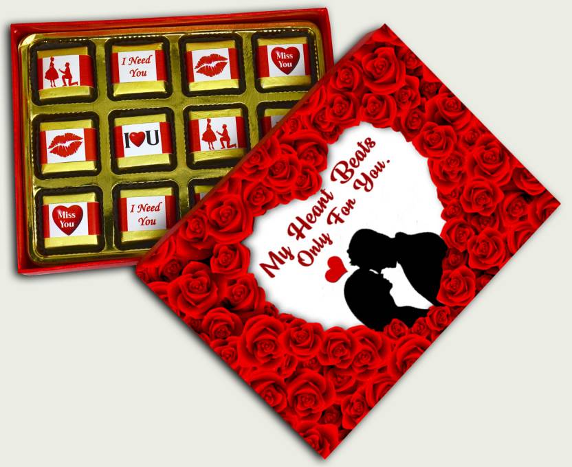 Valentine gift set featuring premium chocolates, a romantic printed mug, Rose,and a Greeting card – perfect for expressing love to your partner.