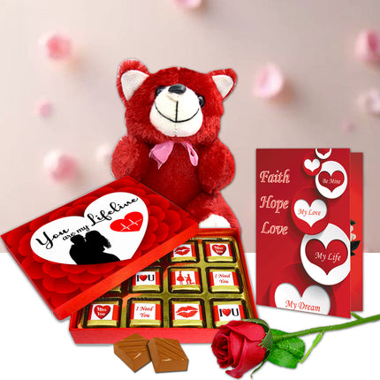 Romantic Chocolate Gift Set for Girlfriend & Wife | Love Gift Hamper for Loved One | Ideal for Valentine, Anniversary & Birthday