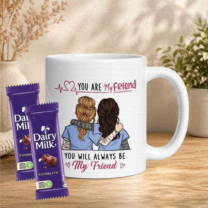 friend cup, best friend mug, bestie mug, coffee mug gift for friend, chocolate gift for friend, friendship chocolate gift, mug and chocolate combo, coffee mug with chocolate, friendship day chocolate combo, friendship day gift box, friendship gift pack, friendship day surprise gift, friendship day present, cute friendship gift, friendship celebration gift, gift for male friend, gift for female friend, gift for bestie, gift for best friend girl, gift for best friend boy, friendship day return gift