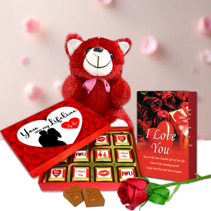 Romantic Chocolate Gift Set for Girlfriend & Wife | Love Gift Hamper for Loved One | Ideal for Valentine, Anniversary & Birthday