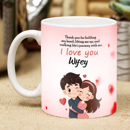 Karwa Chauth Printed Coffee Mug for Married Couple - Cute Love Cup, Romantic Gift for Spouses