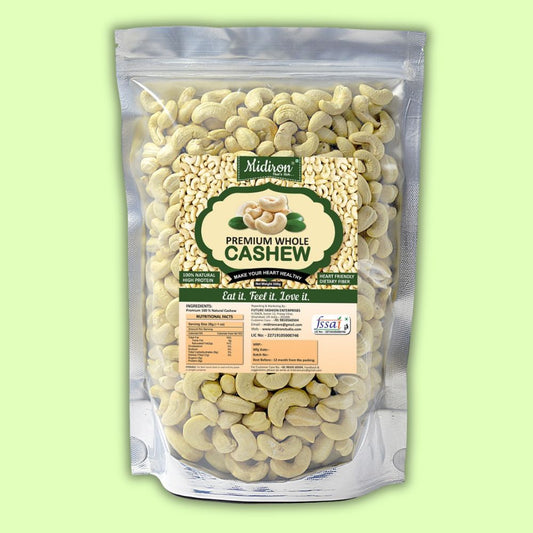 Natural Premium Whole Row Cashew Cashews  (500 g)