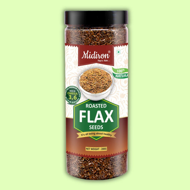Roasted Flax Seed Brown Flax Seeds  (200 gm) - Midiron
