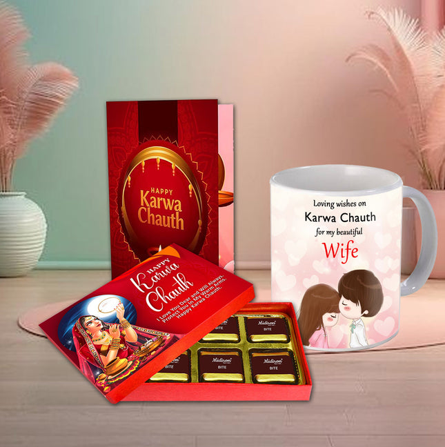 Karwa Chauth Chocolate Gift for Wife - Karwa Chauth Sweet Surprise, Karwa Chauth Love Treat