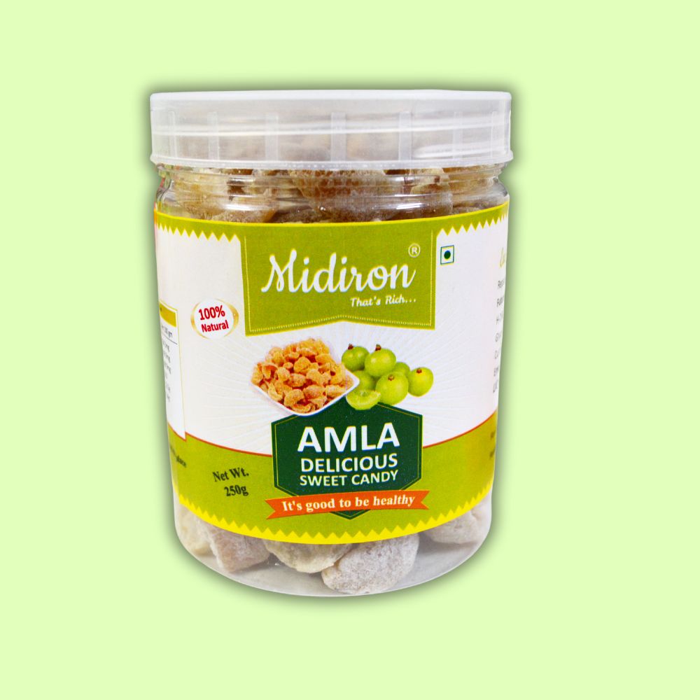 Midiron Organic and Natural Dehydrated Amla Candy (250 gm)