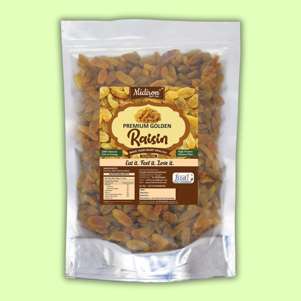 Natural Golden Raisin (Kismish) Raisins  (500 g)