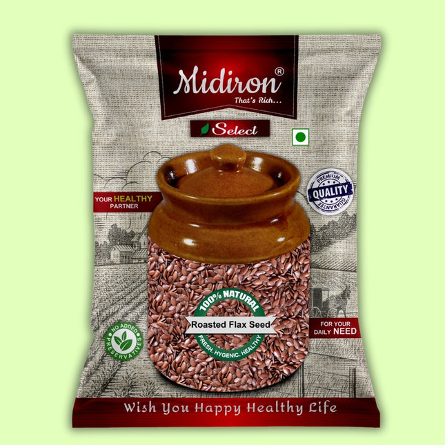 Roasted Flax Seed Brown Flax Seeds 1kg - Midiron
