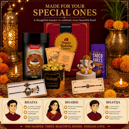 traditional rakhi gifting hamper, raksha bandhan festive gift box, exclusive rakhi gift collection, rakhi special chocolate gift pack, designer rakhi gift collection, rakhi gift pack online india, best chocolate gift for brother, raksha bandhan surprise gift, rakhi festival chocolate box, brother sister rakhi gift set, luxury rakhi chocolate hamper, rakhi gift basket for brother, handmade rakhi gift combo, raksha bandhan celebration hamper, chocolate gift pack for rakhi, traditional rakhi and chocolate