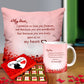 Valentine gift set featuring premium chocolates, a romantic printed mug, and a soft cushion – perfect for expressing love to your partner.