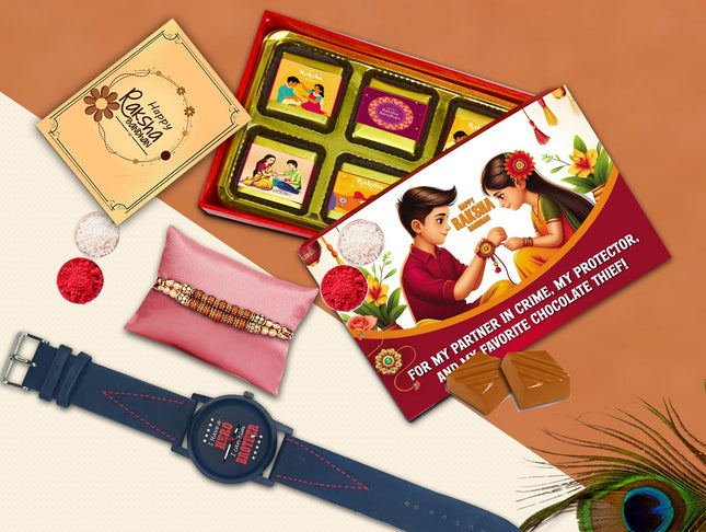 Bhaiya Rakhi Hamper – Festival Combo Pack, Raksha Bandhan Gift, Traditional Surprise