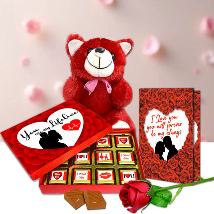 Romantic Chocolate Gift Set for Girlfriend & Wife | Love Gift Hamper for Loved One | Ideal for Valentine, Anniversary & Birthday