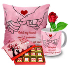 Gift for girlfriend, boyfriend, wife, fiancé - Anniversary gift, Birthday gift & Valentine Day Gift - Chocolate , Rose, Mug, cushion Size 12 x 12 inches Ceramic, Fiber, Paper, Plastic Gift Box  (Multicolor)