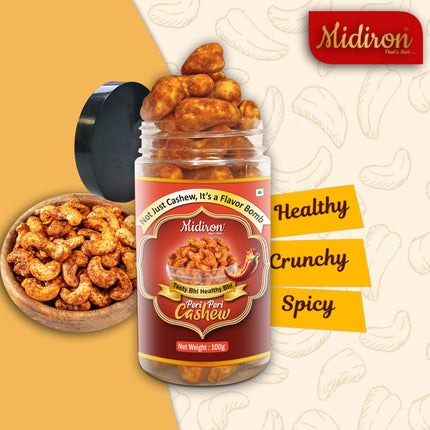 Roasted Cashew with Masala
Protein Rich Cashew Snack
Peri Peri Masala Cashews