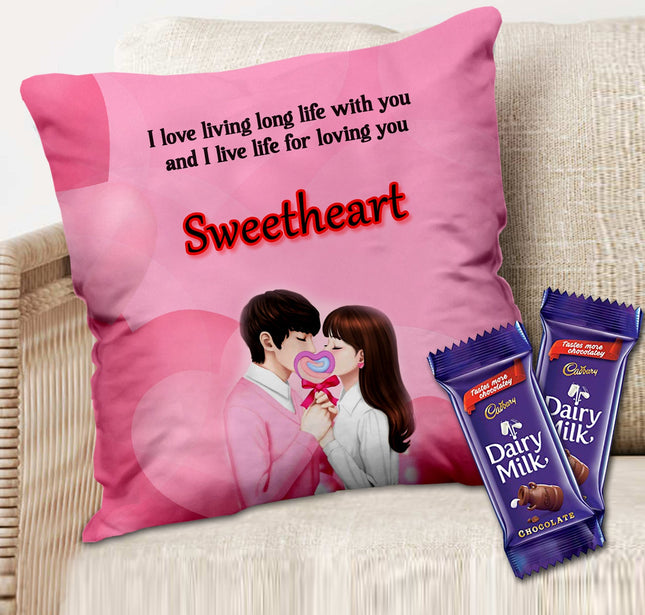 Printed Cushion Gift for Husband - Love Cushion for Him & Her, Unique Cushion Gift for Spouse
