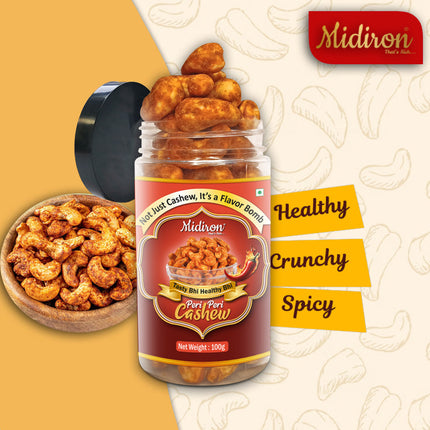 Roasted Cashew with Masala
Protein Rich Cashew Snack
Peri Peri Masala Cashews
