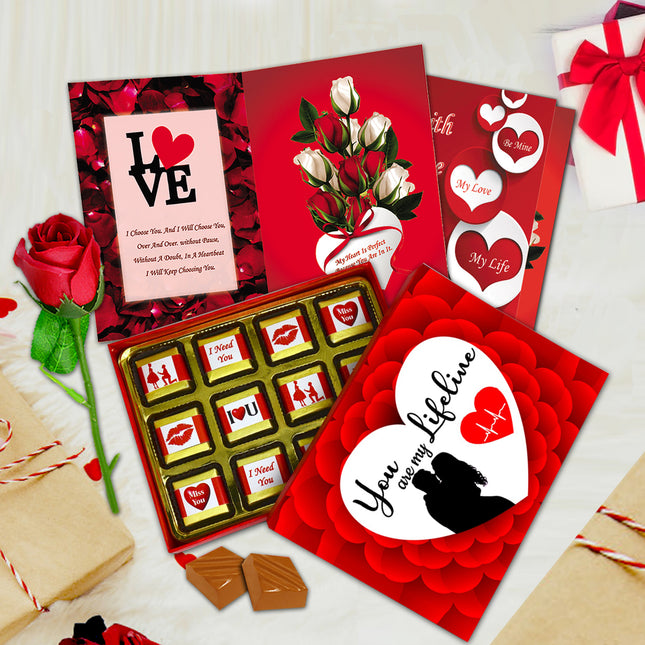 Romantic Love Gift Hamper for Girlfriend, Wife & Loved One | Chocolate Gift Set for Valentine, Anniversary & Birthday