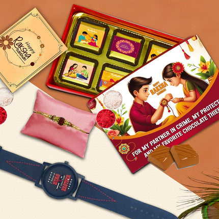 Brother Rakhi Combo – Raksha Bandhan Gift Set, Bhaiya Surprise, Festival Hamper
