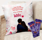 Couple Printed Cushion Gift - Husband and Wife Cushion Idea, Romantic Printed Gift Cushion