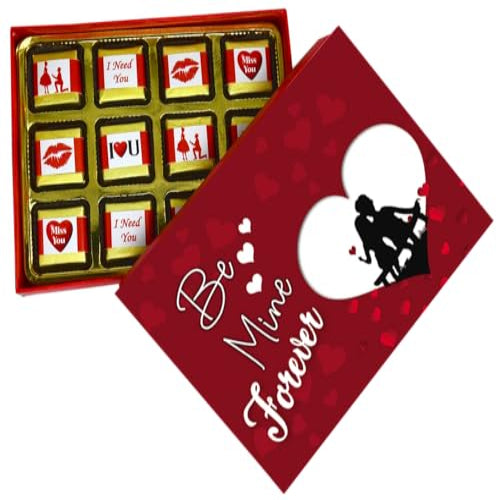 Midiron Valentines Gift Hamper for Girlfriend/Boyfriend | Rose Day, Chocolate Day, Hug Day Gift | Romantic Gift | Valentine's Week Day Gift-Chocolate Box, Love Card & Cheque Book