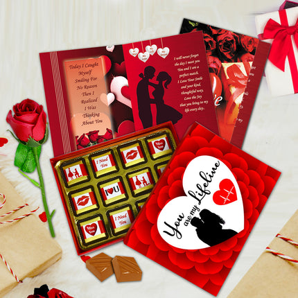 Romantic Love Gift Hamper for Girlfriend, Wife & Loved One | Chocolate Gift Set for Valentine, Anniversary & Birthday