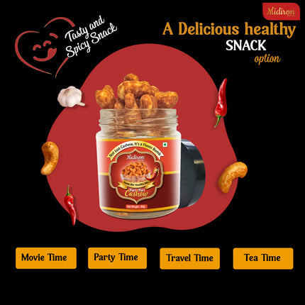Roasted Masala Cashews - Tasty Masala Cashews Snack for Tea-Time, Travel, Parties & Everyday Crunchy Munching (80 Grams)