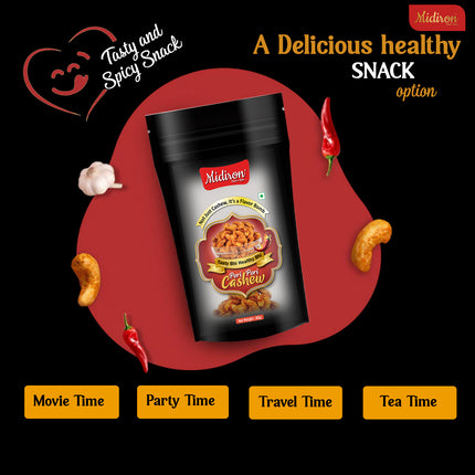 Peri Peri Masala Cashews - Crunchy Roasted Masala Cashews Snack, Spicy Masala Cashews for Anytime Munching and Gifting