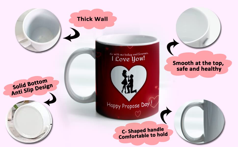 Midiron Valentine's Day Romantic Gift|Propose Day Gift for Couple|Love Gift for Wife/Girlfriend/Lover|Unique Propose Day Gift-Chocolates, Printed Mug(325ml), Red Rose & Teddy