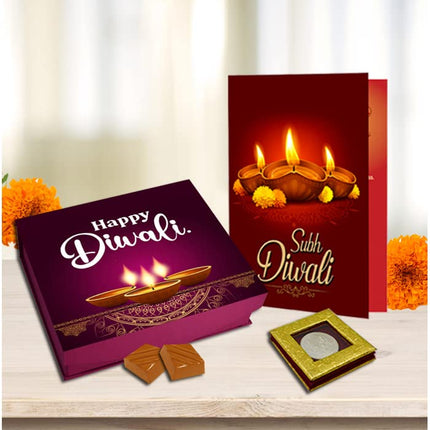 Diwali Chocolate Gifts - Gift Combo for Diwali Festival - Handmade Chocolate Box with Greeting Card