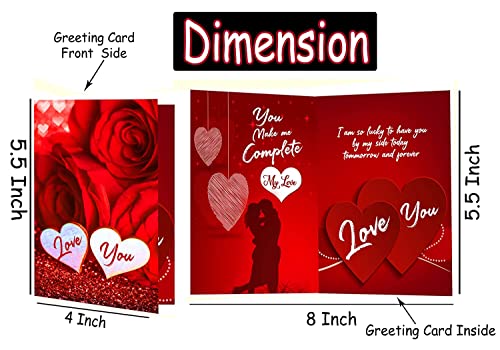 Midiron Love Combo Gift | Chocolate Gifts for Love | Valentines Romantic Combo | Chocolate Gifts | Rose Day, Promise Day Gift with Chocolate Bars, Artificial Red Rose & Love Greeting Card