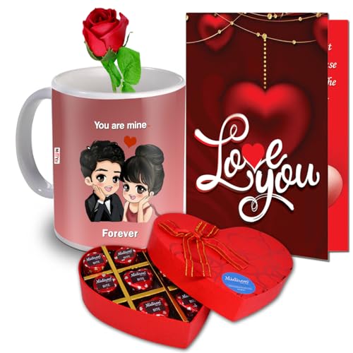 Romantic Gift, Gifts for Girlfriend, Boyfriend, Husband, Wife, fiancé - Unique Gift For Birthday, Anniversary, Valentine day - Chocolate Box, Mug & Love Card