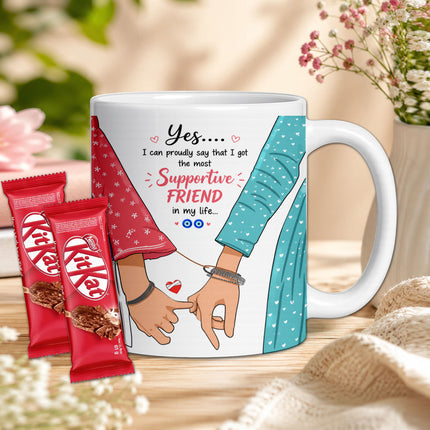 friend cup, best friend mug, bestie mug, coffee mug gift for friend, chocolate gift for friend, friendship chocolate gift, mug and chocolate combo, coffee mug with chocolate, friendship day chocolate combo, friendship day gift box, friendship gift pack, friendship day surprise gift, friendship day present, cute friendship gift, friendship celebration gift, gift for male friend, gift for female friend, gift for bestie, gift for best friend girl, gift for best friend boy, friendship day return gift
