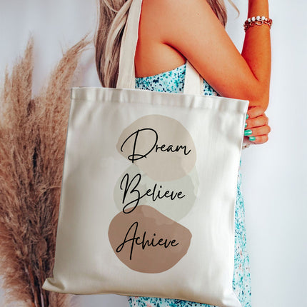 Durable Canvas Tote Bag for Women, Large Hand Bag with Waterproof Inner Fabric, 1 Main Zipper Pocket & 3 Small Pockets, Perfect for Office & Travel