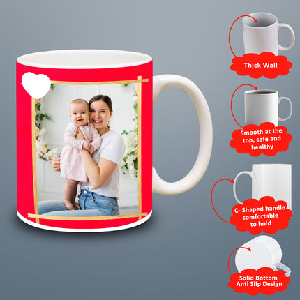 Personalized photo coffee mug, custom coffee mug, add your picture, unique keepsake, gift for girlfriend, gift for wife, gift for boyfriend, gift for husband, durable ceramic mug, customizable design, thoughtful gift, photo mug for loved ones.