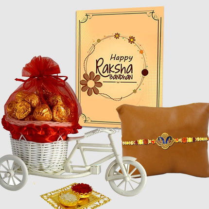 Midiron Heartfelt Rakshabandhan With Milk Chocolate and Touching Greeting Card | rakhi for brothers single | Traditional Rakhi with Handmade Gifts for Raksha Bandhan