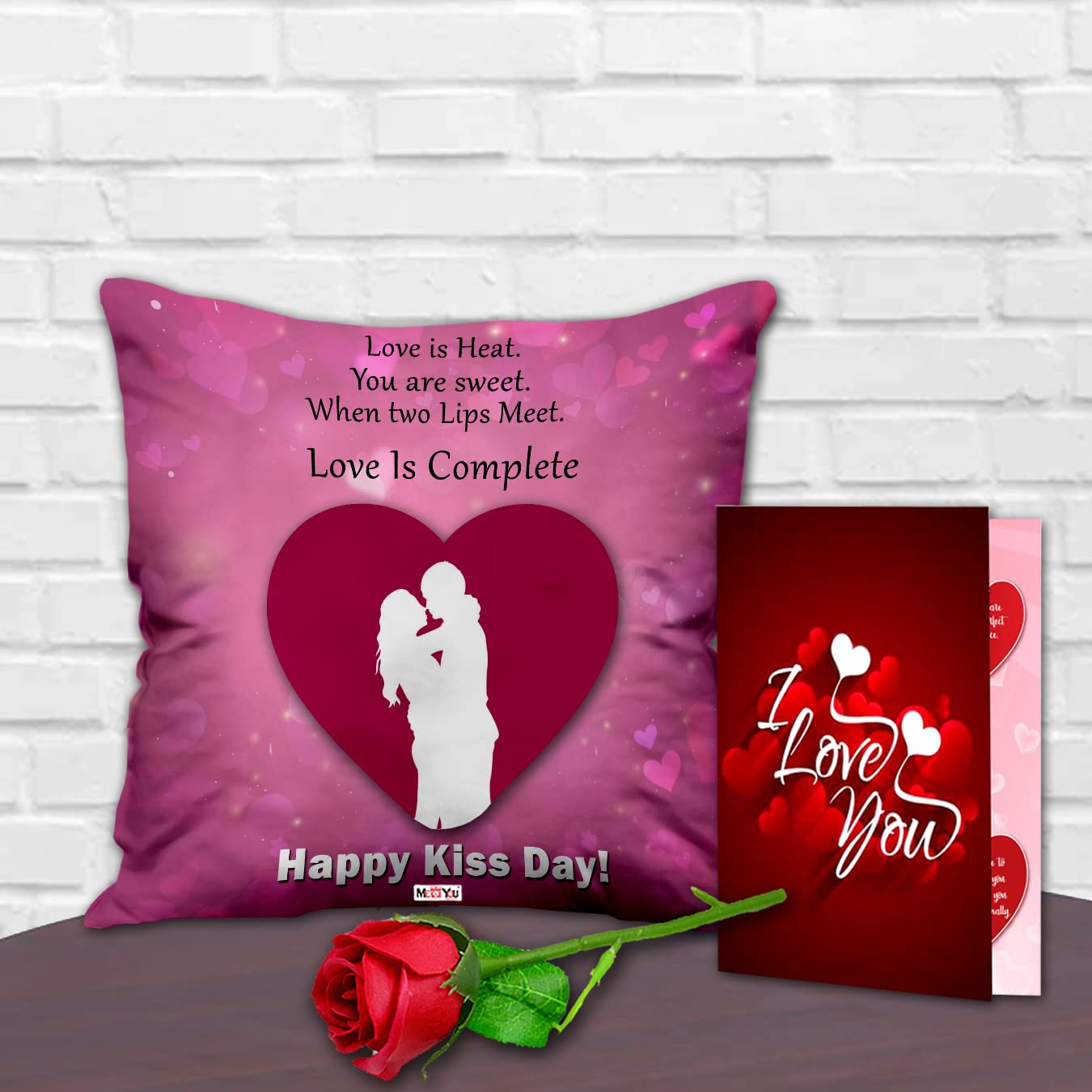 best kiss day cushions, rose & greeting card  for your love ones