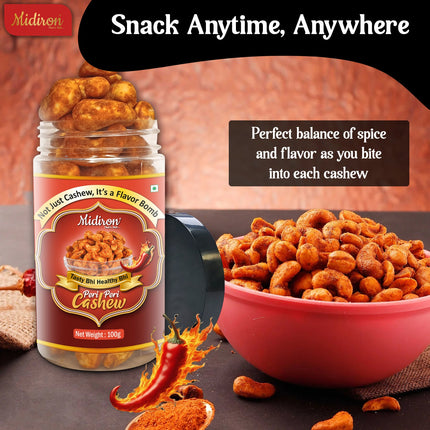 Roasted Cashew with Masala
Protein Rich Cashew Snack
Peri Peri Masala Cashews