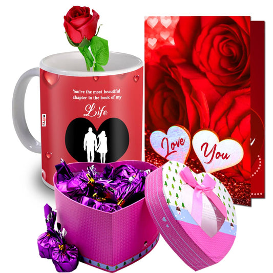 Special Valentine's Gift |Gifts For Girlfriend/Boyfriend, Husband/Wife, fiancé/Fiancée| Love Combo For Valentine day, Anniversary| Chocolate Box/Artificial Rose/Mug/Love Card