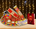 Karwa Chauth Thali Set with Channi and Lota - Beautiful Pooja Thali for Women’s Vrat Rituals