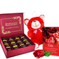 Midiron Valentine's Gift Hamper for Girlfriend/Wife | Rose Day, Chocolate Day, Hug Day Gift | Romantic Gift | Valentine's Week Day Gift-Chocolate Box, Love Greeting Card & Artificial Red Rose