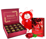 Midiron Valentine's Gift Hamper for Girlfriend/Wife | Rose Day, Chocolate Day, Hug Day Gift | Romantic Gift | Valentine's Week Day Gift-Chocolate Box, Love Greeting Card & Artificial Red Rose