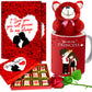 Midiron Valentine’s Day Gift Combo | Gift for Valentine’s Day, Rose Day, Chocolate Day| Chocolate Gift for Girlfriend, Wife, Husband, Boyfriend with 144 Gram Chocolates, Card, Rose & Coffee Mug, Teddy