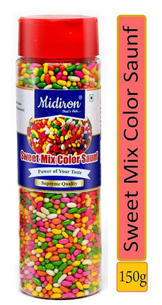 Colourful Saunf - Sweet Mouth Freshener, Traditional Indian Mukhwas for Digestion, Fresh Breath & After-Meal Refreshment - Midiron