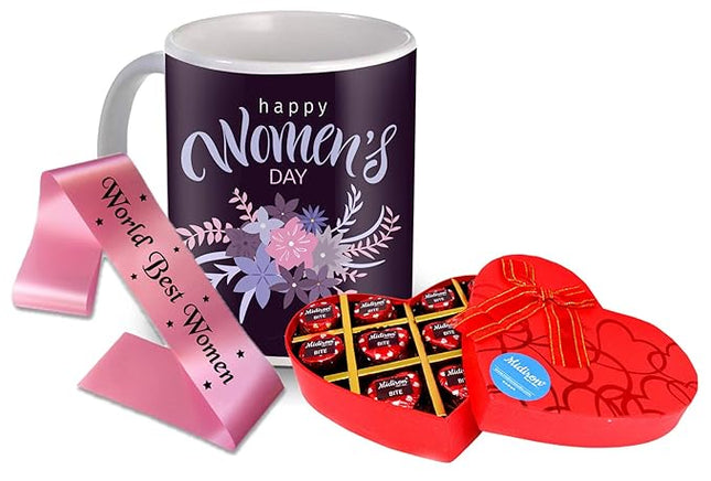 Women’s Day Gift Set
Chocolate and Mug Combo
Elegant Women’s Day Sash